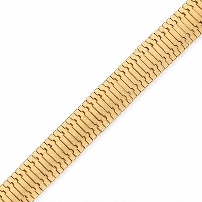 Kalın Hasır Zincir Çelik Bileklik - 14K Altın Kaplama - 19 cm