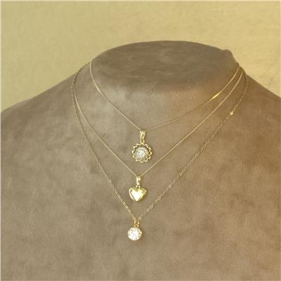 Kalpli Kolye - 14K Altın Kaplama - 45 cm