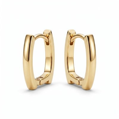 Kare Halka Küpe - 14K Altın Kaplama - 15 mm
