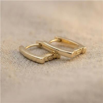 Kare Halka Küpe - 14K Altın Kaplama - 15 mm