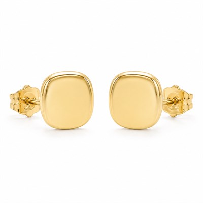 Kare Sade Küpe - 14K Altın Kaplama - 1 cm