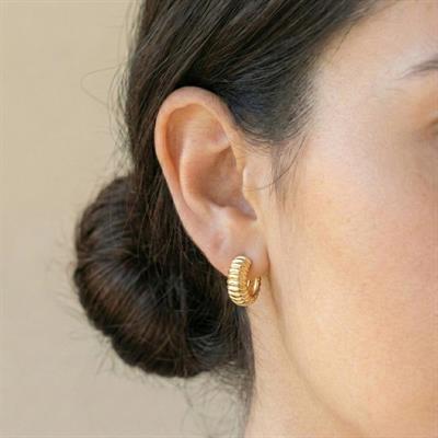 Kordon Halka Küpe - 14K Altın Kaplama - 2 cm