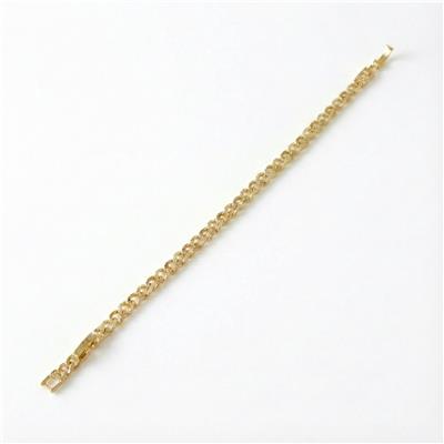 Küba Zincir Zirkon Taşlı Bileklik - 14K Altın Kaplama - 17+2 cm