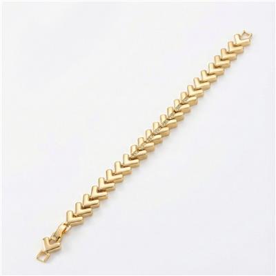 Ok Ucu Zirkon Taşlı Çelik Bileklik - 14K Altın Kaplama - 17+2cm