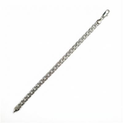 Örgü Zincir Bileklik - Beyaz Altın Kaplama - 19 cm