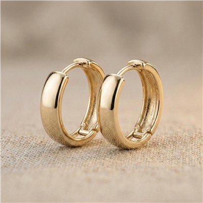 Orta Kalın Halka Çelik Küpe - 14K Altın Kaplama - 2 cm çap