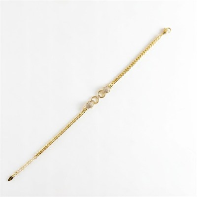 Panter Figürlü Zirkon Taşlı Gurmet Bileklik - 14k Altın Kaplama - 18+3 cm