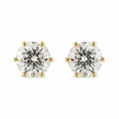 Tektaş Zirkon Küpe - 14K Altın Kaplama - 6 mm