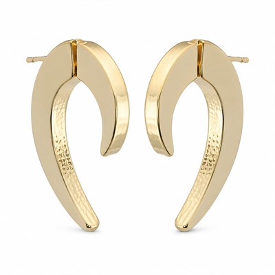 Yarım Ay Halka Küpe - 14K Altın Kaplama - 27 mm