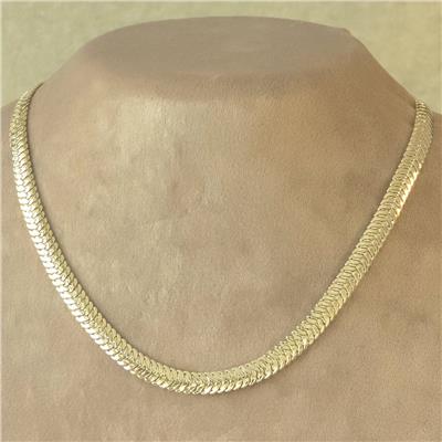 Yassı Balık Sırtı Kolye - 14K Altın Kaplama - 55 cm
