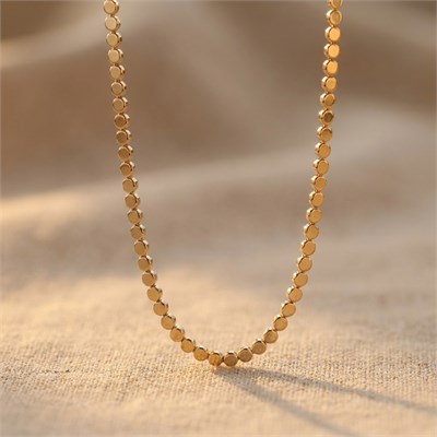 Yuvarlak Pullu Zincir Kolye  - 14k Altın Kaplama - 60 cm