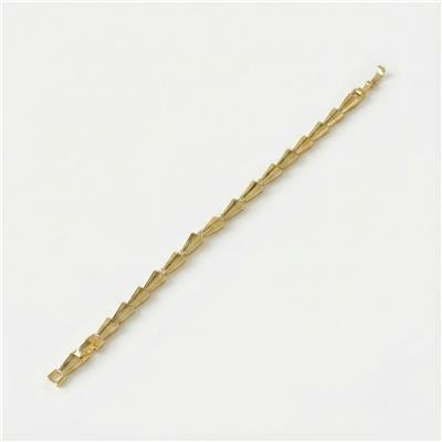 Zirkon Taşlı Konik Çelik Bileklik - 14K Altın Kaplama - 16+2 cm