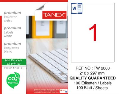 TW-2000 210x297 mm CARBON NEUTRAL LASER ETİKET 
