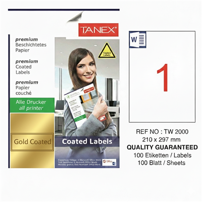 TW-2000 210x297 mm GOLD LASER ETİKET 