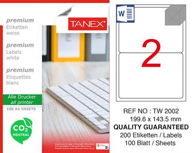 TW-2002 199,6x143,5 mm CARBON NEUTRAL LASER ETİKET 