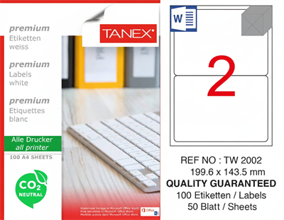 TW-2002 199,6x143,5 mm CARBON NEUTRAL LASER ETİKET 