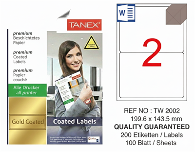 TW-2002 199,6x143,5 mm GOLD LASER ETİKET 