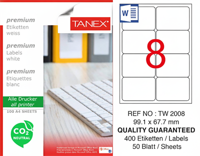 TW-2008 99,1x67,7 mm CARBON NEUTRAL LASER ETİKET 