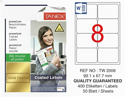TW-2008 99,1x67,7 mm GOLD LASER ETİKET 