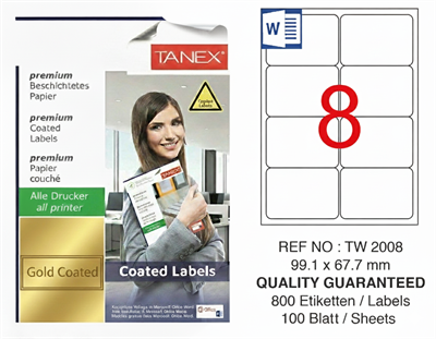 TW-2008 99,1x67,7 mm GOLD LASER ETİKET 