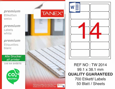 TW-2014 99,1x38,1 mm CARBON NEUTRAL LASER ETİKET 