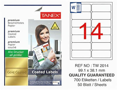 TW-2014 99,1x38,1 mm GOLD LASER ETİKET 
