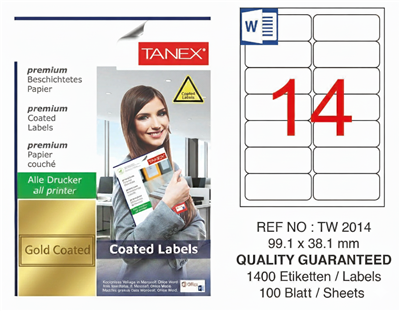 TW-2014 99,1x38,1 mm GOLD LASER ETİKET 