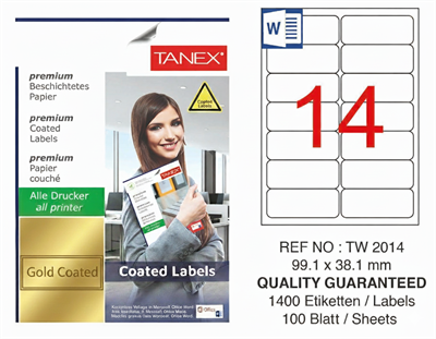 TW-2014 99,1x38,1 mm GOLD LASER ETİKET 
