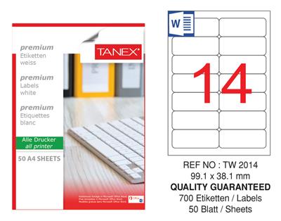 TW-2014 99,1x38,1 mm LASER ETİKET .