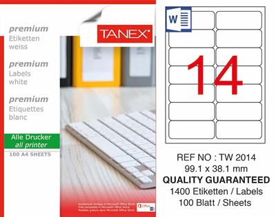 TW-2014 99,1x38,1 mm LASER ETİKET .
