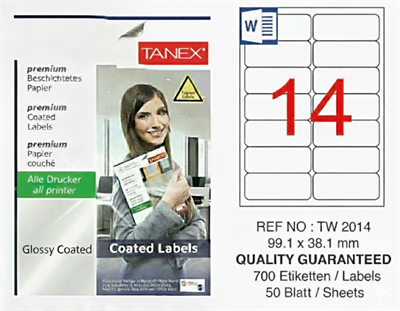 TW-2014 99,1x38,1 mm GLOSSY LASER ETİKET 