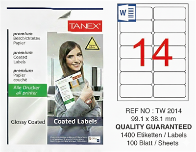 TW-2014 99,1x38,1 mm GLOSSY LASER ETİKET 