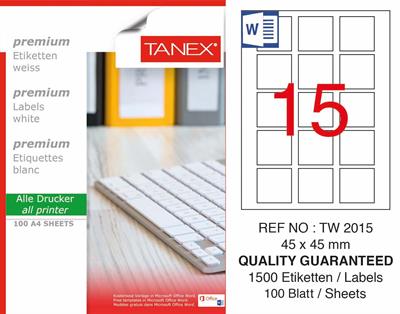 TW-2015 45x45 mm LASER ETİKET .
