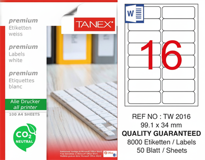 TW-2016 99,1x34 mm CARBON NEUTRAL LASER ETİKET 