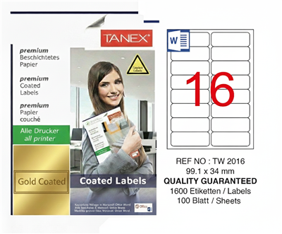 TW-2016 99,1x34 mm GOLD LASER ETİKET 