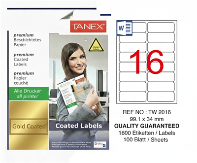 TW-2016 99,1x34 mm GOLD LASER ETİKET 
