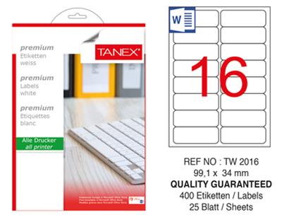 TW-2016 99,1x34 mm LASER ETİKET .