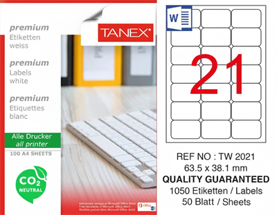 TW-2021 63,5x38,1 mm CARBON NEUTRAL LASER ETİKET 