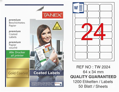 TW-2024 64x34 mm GOLD LASER ETİKET 