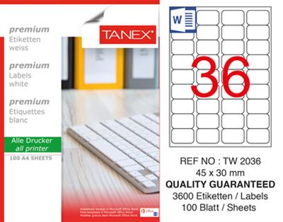 TW-2036 45x30 mm LASER ETİKET .