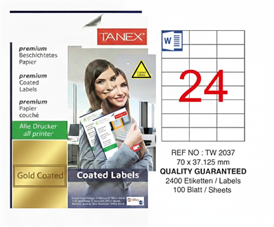 TW-2037 70x37,125 mm GOLD LASER ETİKET 