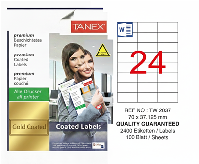 TW-2037 70x37,125 mm GOLD LASER ETİKET 