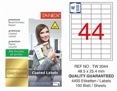 TW-2044 48,5x25,4 mm GOLD LASER ETİKET 