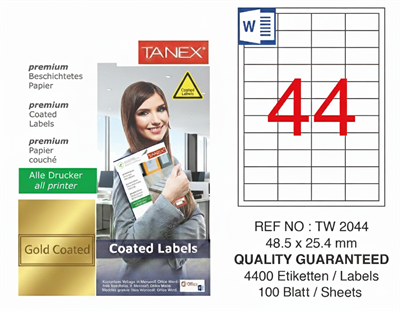 TW-2044 48,5x25,4 mm GOLD LASER ETİKET 