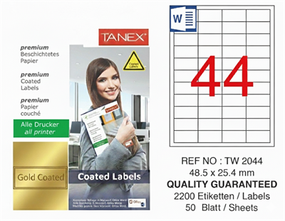 TW-2044 48,5x25,4 mm GOLD LASER ETİKET 