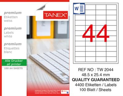TW-2044 48,5x25,4 mm LASER ETİKET .