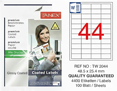 TW-2044 48,5x25,4 mm GLOSSY LASER ETİKET 