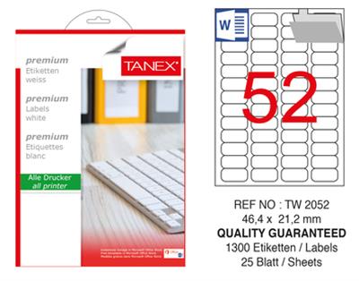 TW-2052 46,4x21,2 mm LASER ETİKET .