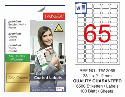 TW-2065 38,1x21,2 mm GOLD LASER ETİKET 