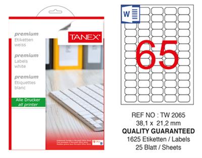 TW-2065 38,1x21,2 mm LASER ETİKET .